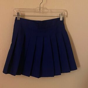 Elegant Blue Pleated Skirt